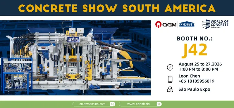 Quangong Machinery компаниясы Сан-Паулудағы (Бразилия) Бетон көрмесінде көрсетілмек - Оңтүстік Американың осы ірі индустриялық іс-шарасына бізге қосылыңыз.